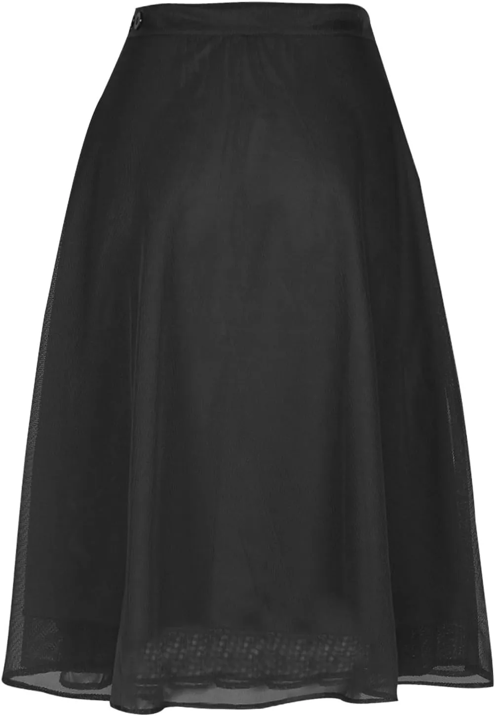 Women's Elegant Work Wear Wrap Skirt Casual High Waisted Button Midi Skirts Vintage A line Double Layered Mesh Skirt