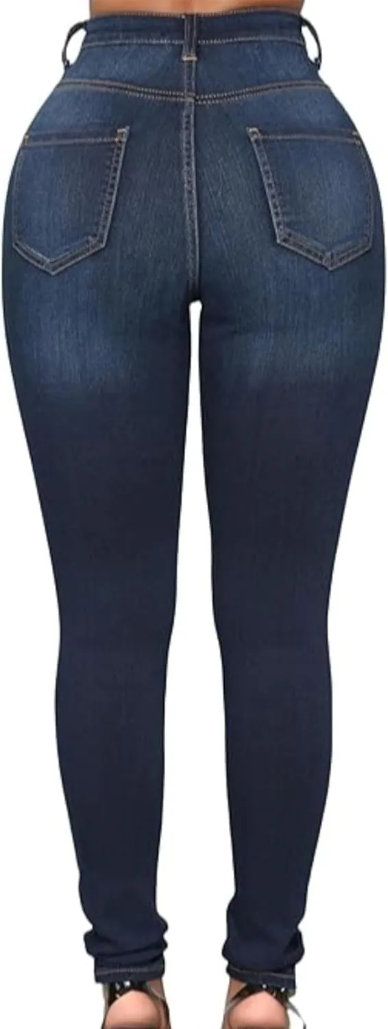 Women's High Waist Button Down Skinny Jeans Double Breasted Butt Lift Slim Fit Denim Pants Stretch Jean Trousers