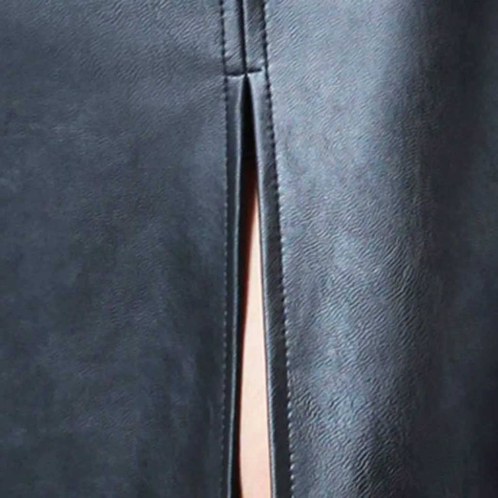 Women's High Waisted Pleated Tennis Skirt Womens Fashion Ladys Leather Skirt Casual Pencil Midi Mid-Calf Skirt