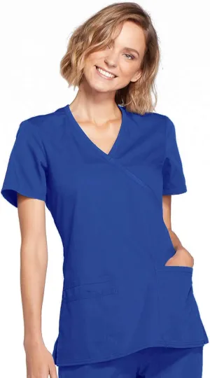 Women's Mock Wrap Top Workwear Originals with Rib-Knit Back Panels WW650