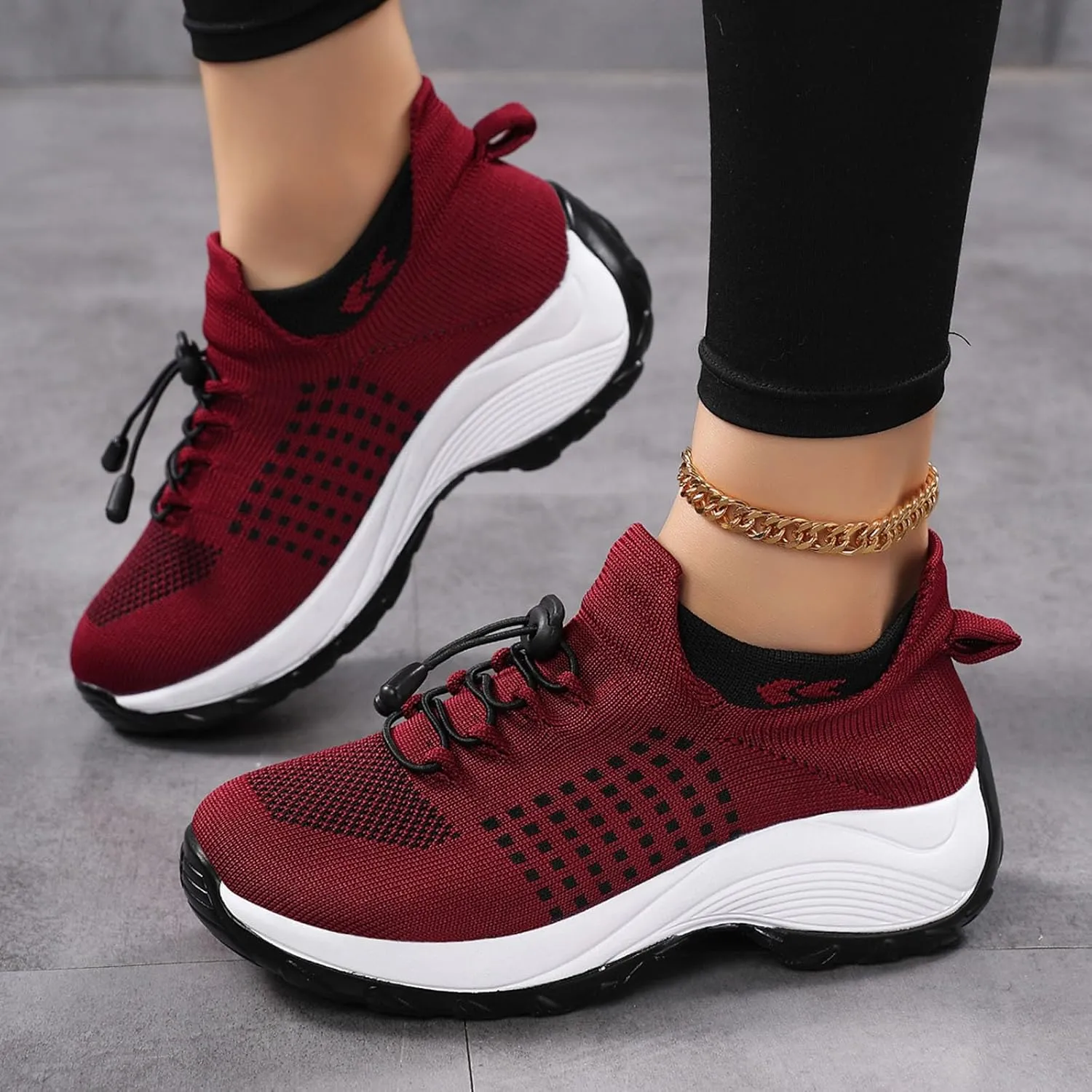 Women's Slip-On Sneakers Breathable Mesh Walking Shoes Comfortable Casual Athletic Sock Sneakers for Women Air