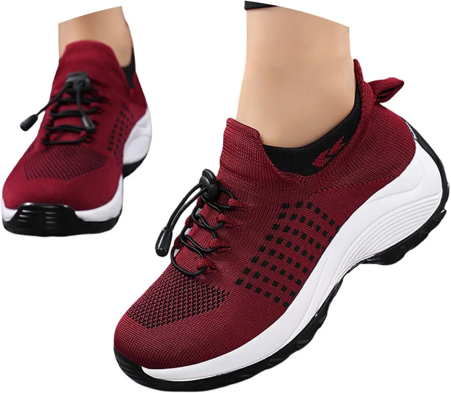 Women's Slip-On Sneakers Breathable Mesh Walking Shoes Comfortable Casual Athletic Sock Sneakers for Women Air