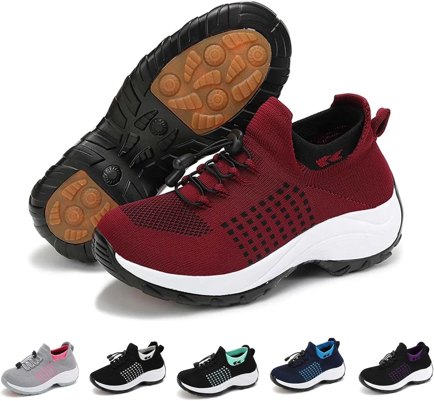 Women's Slip-On Sneakers Breathable Mesh Walking Shoes Comfortable Casual Athletic Sock Sneakers for Women Air