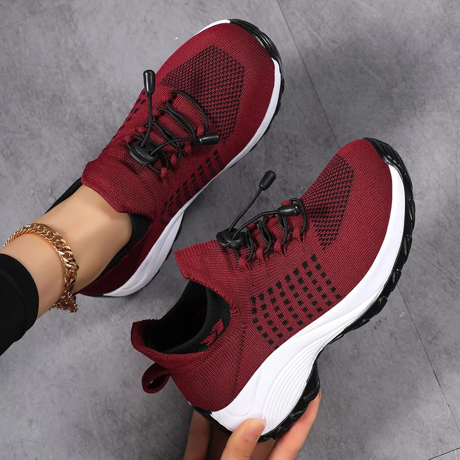 Women's Slip-On Sneakers Breathable Mesh Walking Shoes Comfortable Casual Athletic Sock Sneakers for Women Air