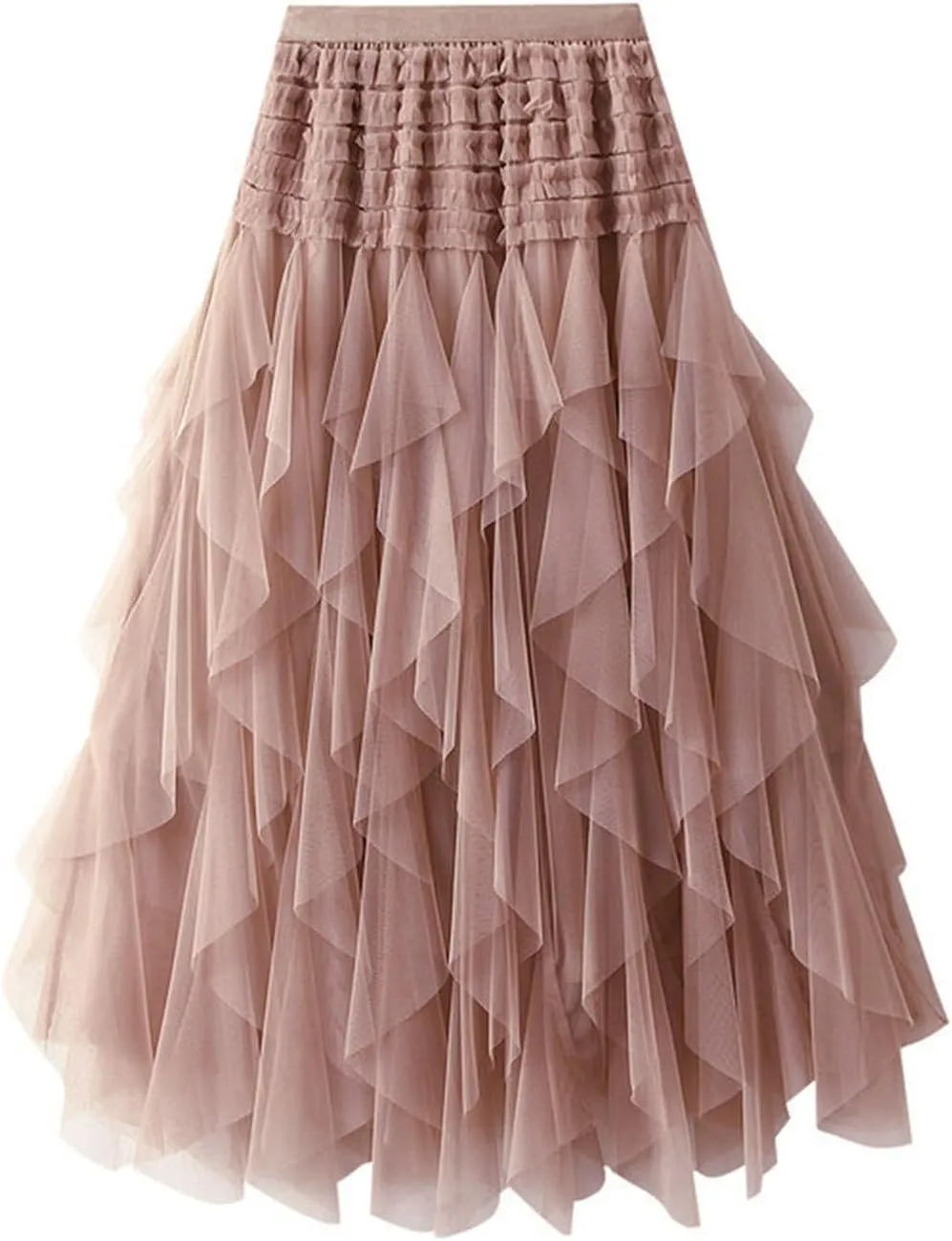 Women'S Tulle Skirt Elastic Waist Tutu Skirt Layered Puffy Fairy Skirts Mesh Layered Skirts Party Skirts