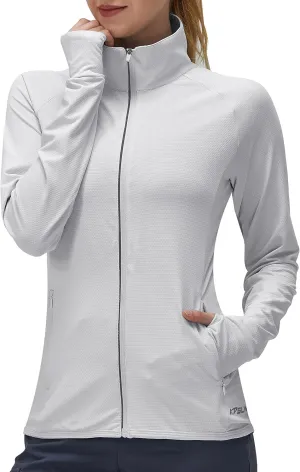 Women's UPF 50  UV Sun Protection Clothing Long Sleeve Athletic Hiking Shirts Lightweight SPF Zip Up Outdoor Jacket