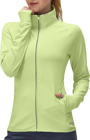 Women's UPF 50  UV Sun Protection Clothing Long Sleeve Athletic Hiking Shirts Lightweight SPF Zip Up Outdoor Jacket
