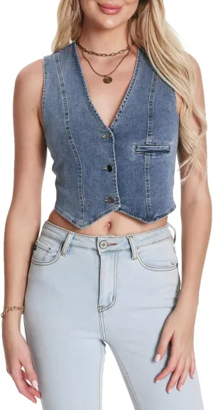 Women's V Neck Sleeveless Button Up Cardigan Knit Sweater Vests Striped Tank Tops