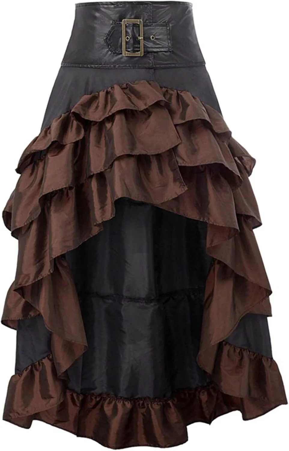 Women's Victorian Skirts High Waisted Pleated Hem Maxi Long Skirts Steampunk Vintage Gothic Renaissance Mini Skirts