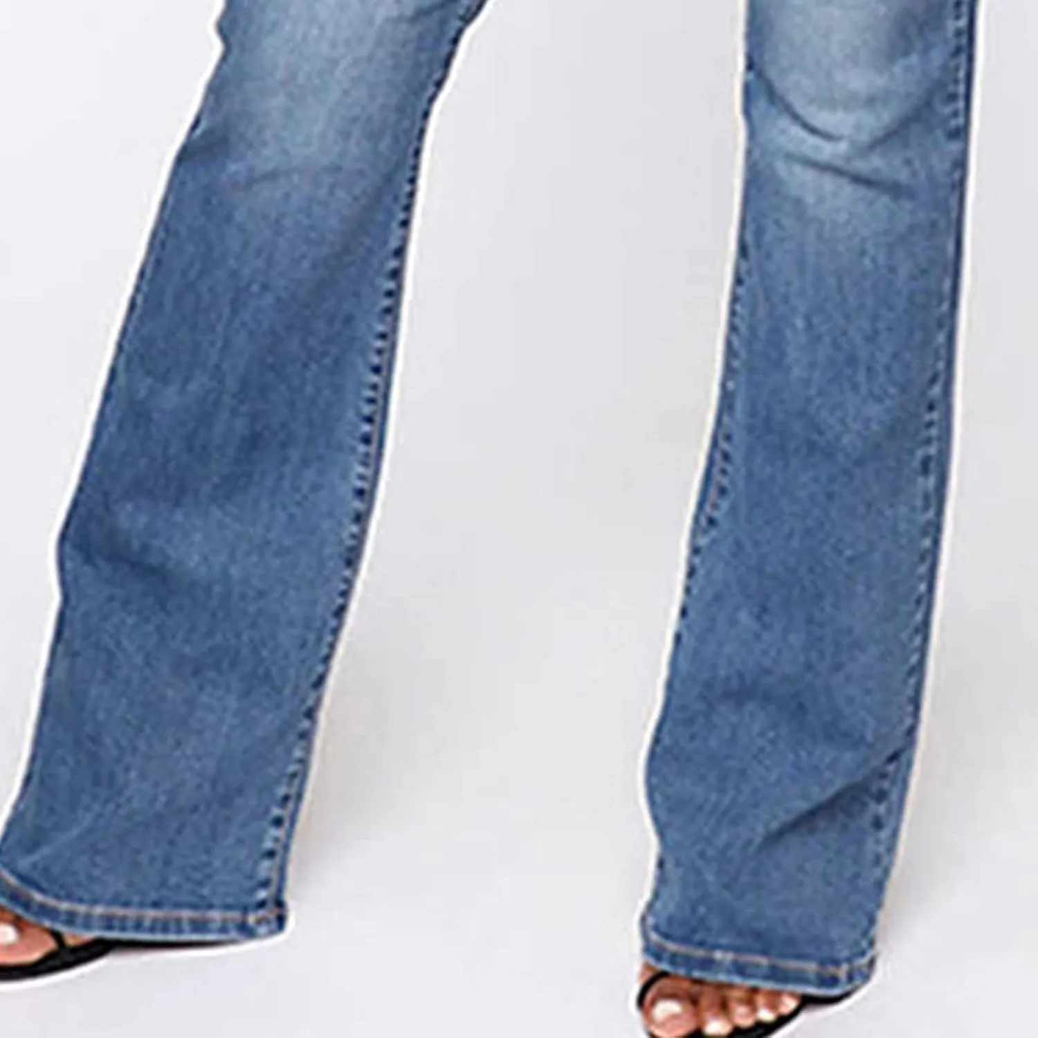 Women's Vintage Classic Flared Jeans Retro Button Up Bell Bottom Denim Pants High Waist Boot Cut Jean Trousers