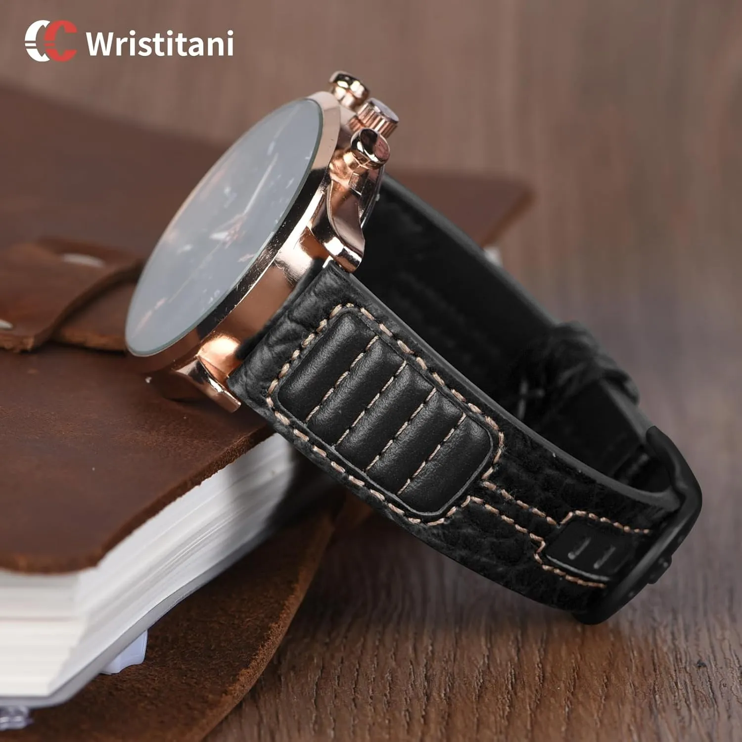 Wristitani Leather Watch Band for Men, 20mm 22mm Top Genuine Leather Watch Strap - Quick Release Leather Watch Band Vintage Wristband fit for Classic Quartz Mechanical Smartwatches