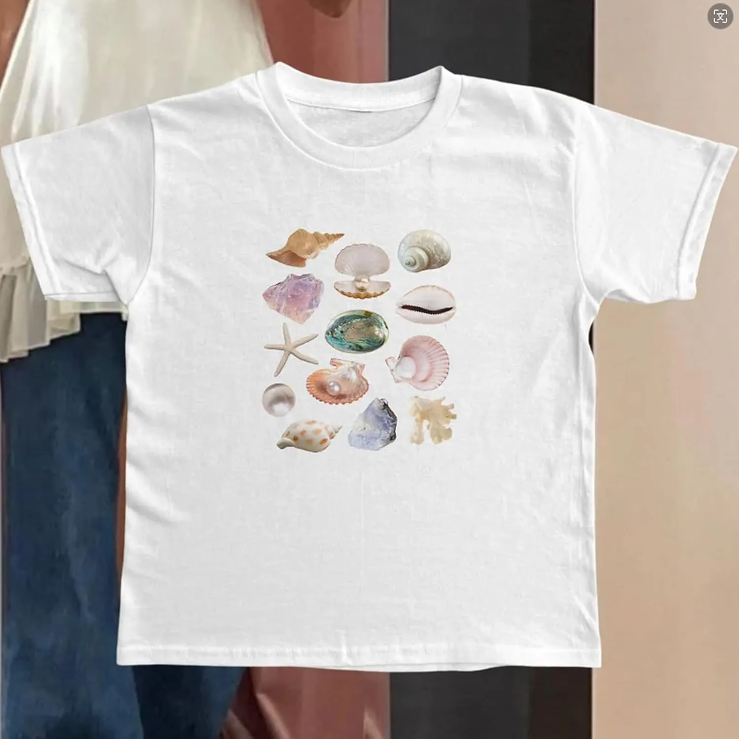 Y2k Cute Star Bow Graphic Print Baby Tees Shirt Women Short Sleeve Fruit Cherry Aesthetic Teens Girl Crop Tops