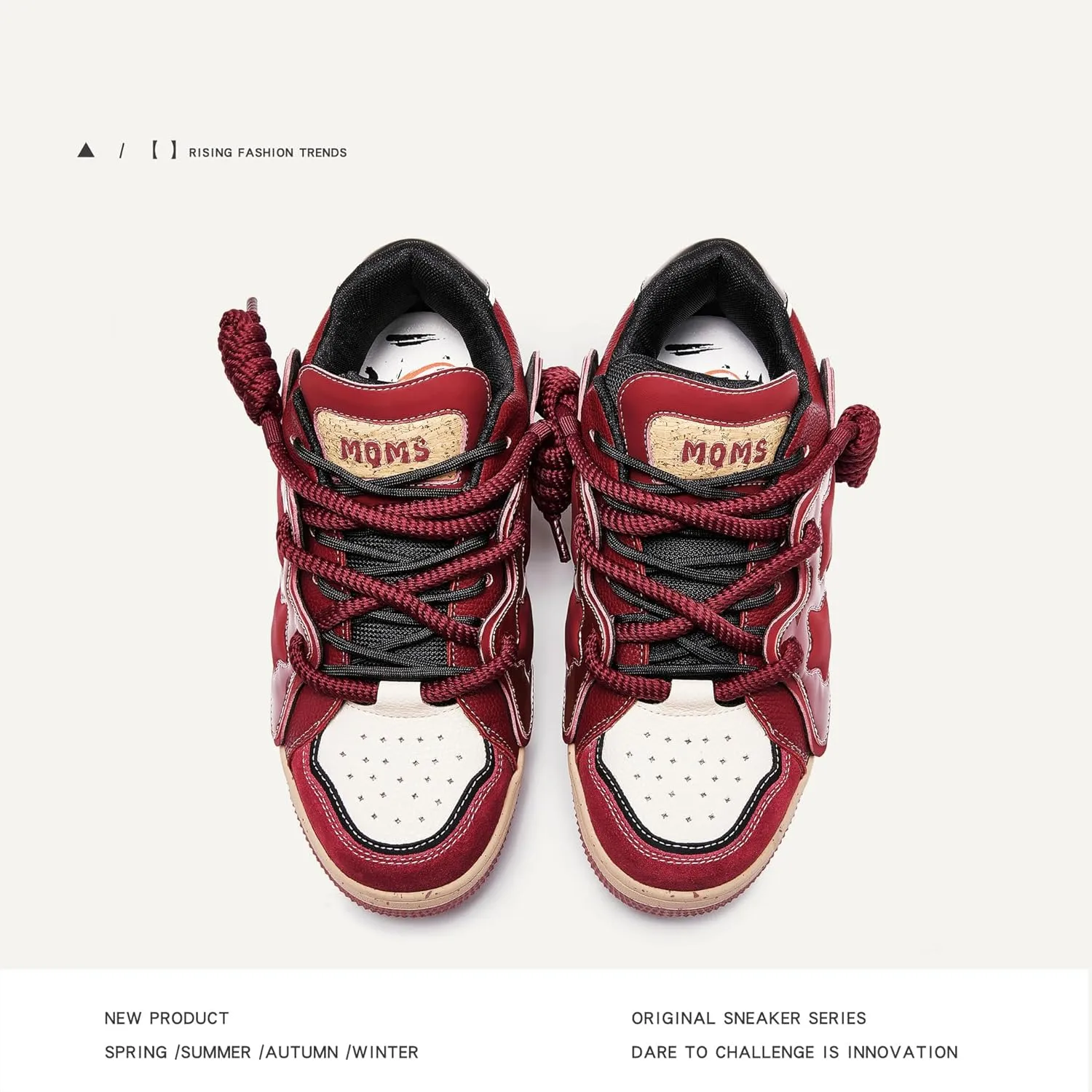 Y2K Star Pattern Chunky Sole Sporty Skate Shoes for Men and Women Retro Casual Walking Sneakers for Outdoor Activities and Daily Campus Style