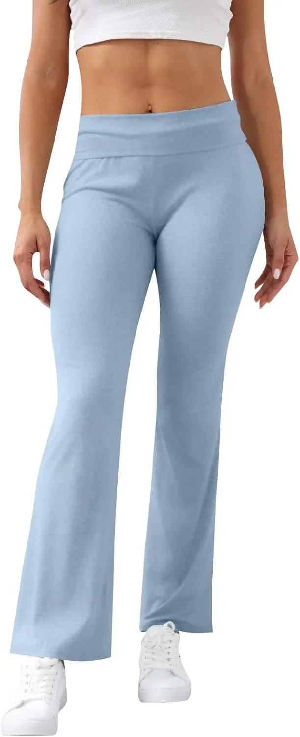 Yoga Leggings for Women, Flare Summer Pants High Waisted Tummy Control Stretch Pants Elastic Waist Trousers