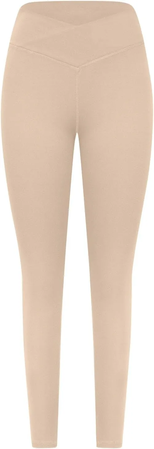 Yoga Leggings for Women High Waist Stretch Slim Fit Waist Crossover Tummy Control Sport Workout Gym Pants Trouser