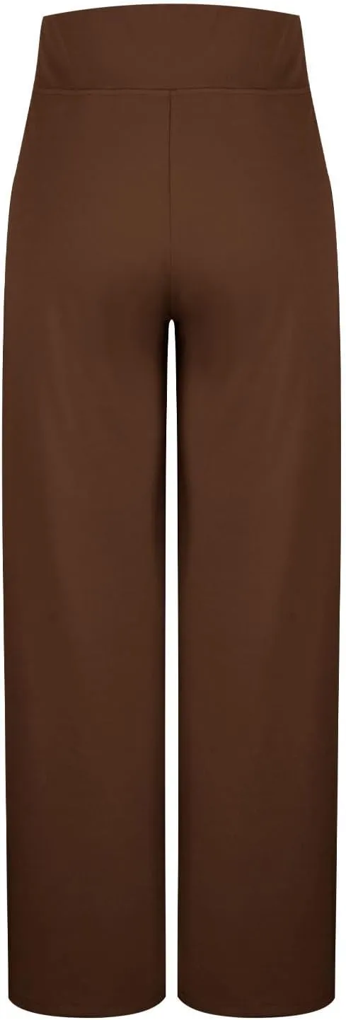 Yoga Pants for Women's High Waist Stretch Lounge Straight Wide Leg Pants Elastic Waist Loose Comfy Jogger Trouser