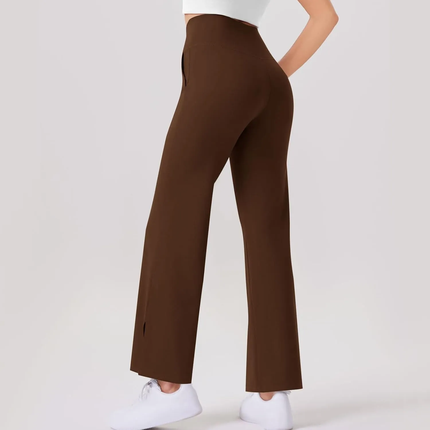 Yoga Pants for Women's High Waist Stretch Lounge Straight Wide Leg Pants Elastic Waist Loose Comfy Jogger Trouser