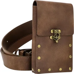 Zando Renaissance Accessories Belt Pouch Vintage Leather Waist Bag Cellphone Holder Leather Fanny Pack Faire Accessories
