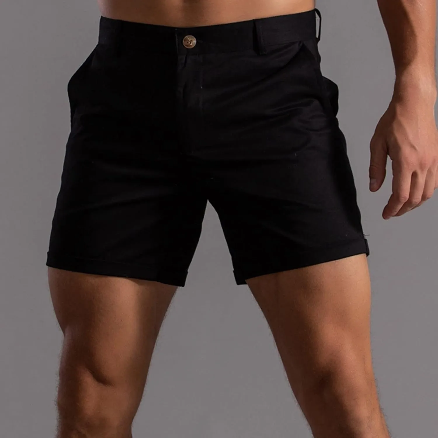 ZDOO Mens Flat Front Shorts Straight Leg Short Dress Pants Slim Fit Stretch Chino Shorts Business Casual Walk Shorts