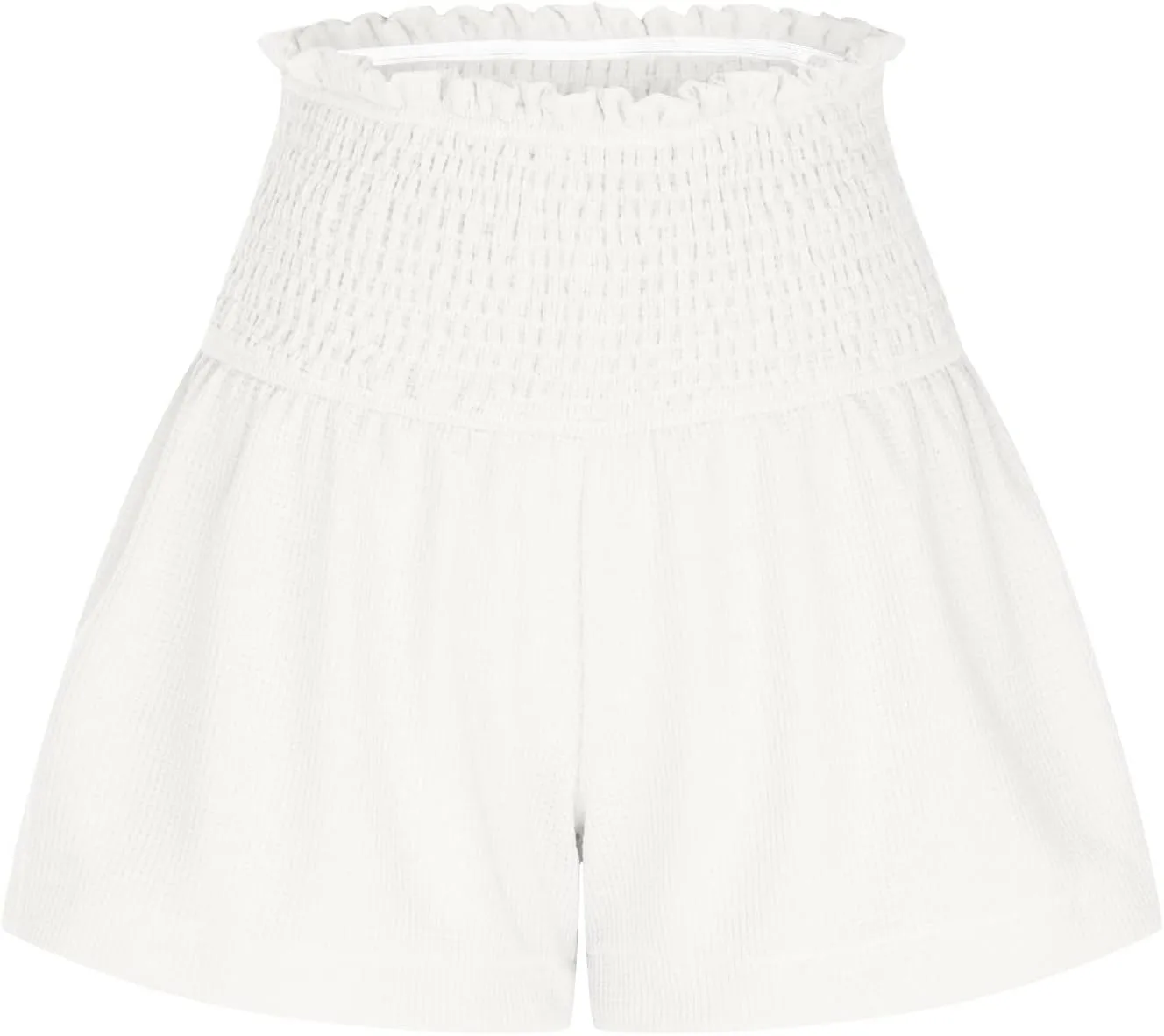 ZDRZK Loose Shorts Women Summer Casual Solid Elastic High Waisted Shorts Ruffle Hem 2024 Fashion Going Out Flowy Shorts