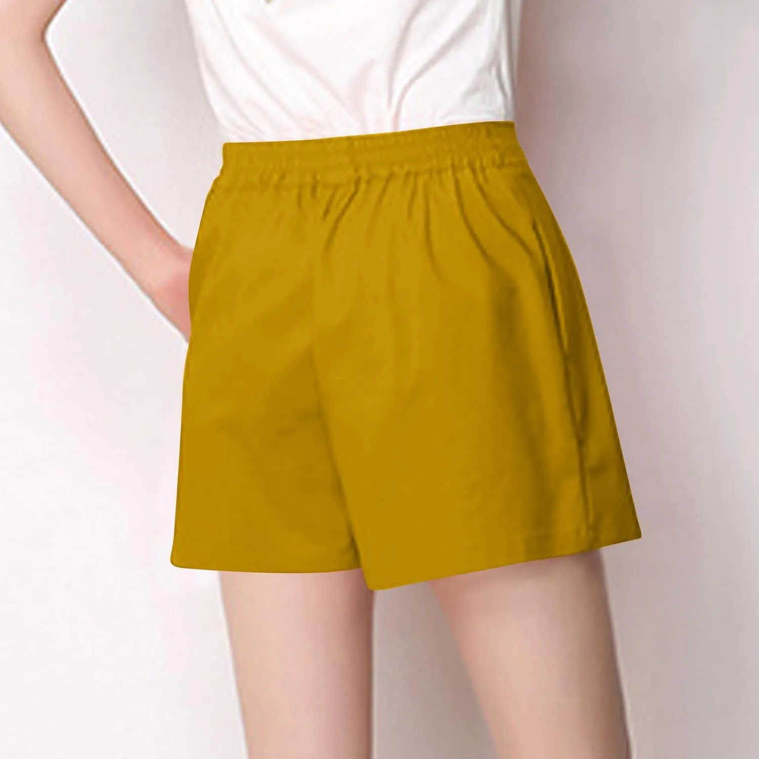 ZDRZK Shorts for Women High Waisted Pleated Business Casual Bermuda Shorts Plus Size Loose Fit Trouser Shorts with Pockets