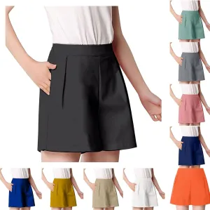 ZDRZK Shorts for Women High Waisted Pleated Business Casual Bermuda Shorts Plus Size Loose Fit Trouser Shorts with Pockets