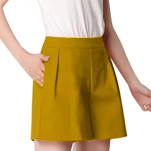 ZDRZK Shorts for Women High Waisted Pleated Business Casual Bermuda Shorts Plus Size Loose Fit Trouser Shorts with Pockets